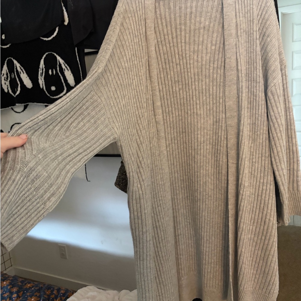 Lush Cream Ribbed Cardigan
